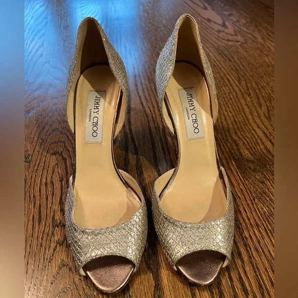 Jimmy Choo Shoes Jimmy Choo Glitter Accents Dorsay Pumps Size
